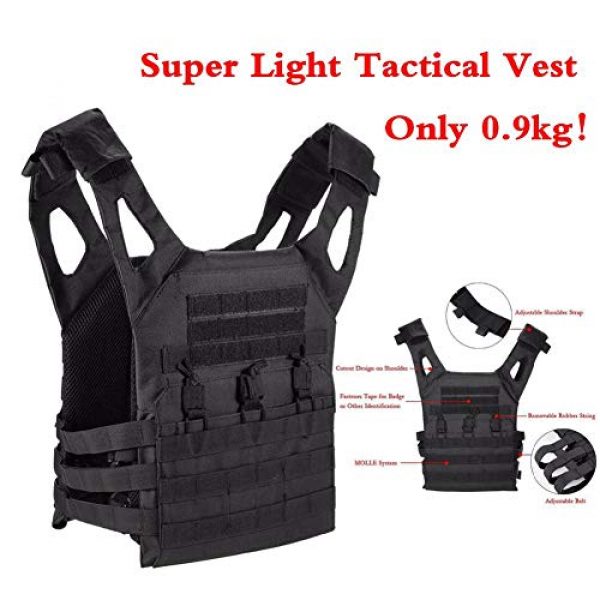 GXYWAN Airsoft Tactical Vest 2 GXYWAN Tactical Vest, Ghost Anti-War Vest Combat Uniform Camouflage Line Vest (Black)