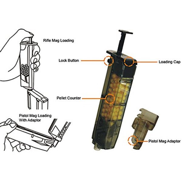 UTG Airsoft Gun Magazine 2 UTG Sport Speedloader Complete w/ Pistol Magazine Adaptor