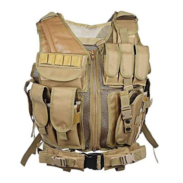A0ZBZ Airsoft Tactical Vest 1 A0ZBZ Tactical Vest, Multi-Pocket Sports Vest, Polyester Adjustable Lightweight Combat-Vest for Games or Training, Outdoor Hunting Hiking Equipment