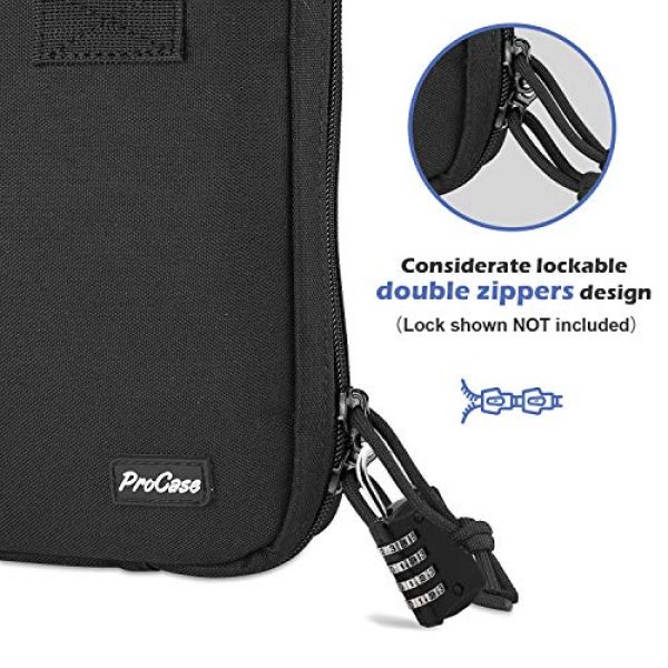 ProCase Pistol Case 4 ProCase Single Pistol Case, Tactical Handgun Range Bag Firearm Transportation Case with Comfortable Carrying Handles and Heavy Duty Lockable Zippers -Black