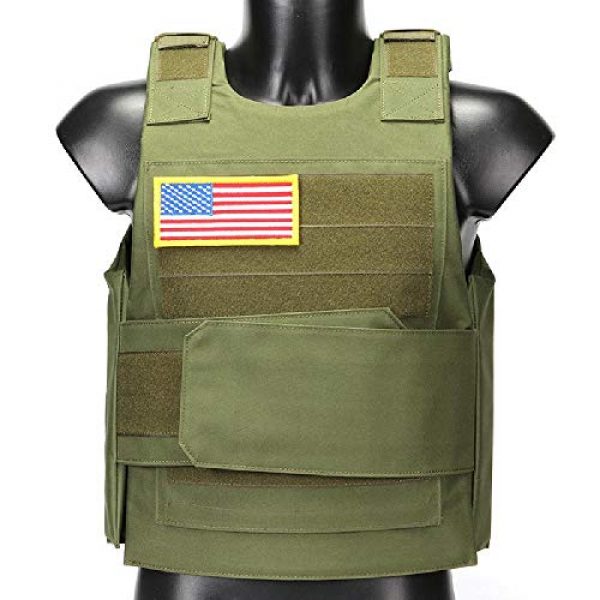 BGJ Airsoft Tactical Vest 7 Hunting Combat CS Vest Black Hawk Green Sports Vest Down Body Armor Plate Tactical Airsoft Carrier Vest CB Camo Woodland Outdoor