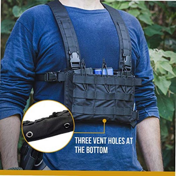 OneTigris Airsoft Tactical Vest 7 OneTigris Tactical Panel Placard Adapter & Tactical Placard 03 (Black)