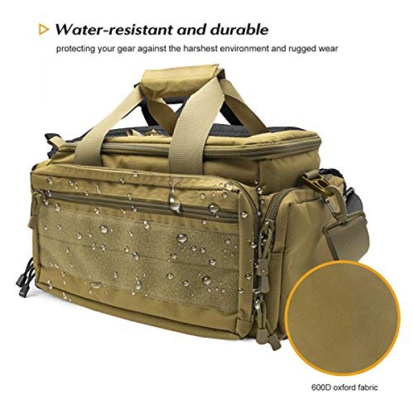 ProCase Pistol Case 5 ProCase Tactical Gun Range Bag Pistol Shooting Duffle Bag, Deluxe Padded Shooting Range Bag Large Handguns Magazine Ammo Gear Accessories Pouch for Hunting Shooting Range Sport -Khaki