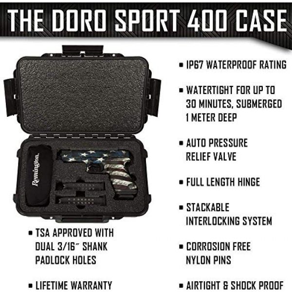 MY CASE BUILDER Pistol Case 3 1 Pistol 2 Magazine + Accessory Medium Duty Lightweight Waterproof Single Gun Sport Case - Doro Cases with Custom Mycasebuilder Foam Insert