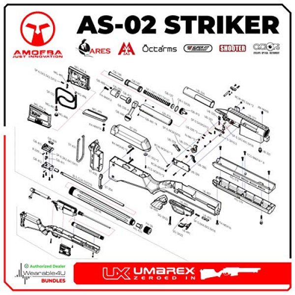 Wearable4U Airsoft Rifle 3 Umarex Amoeba Airsoft Rifle Gun Striker As-02 6mm BB (Gen2) with Wearable4U Bundle