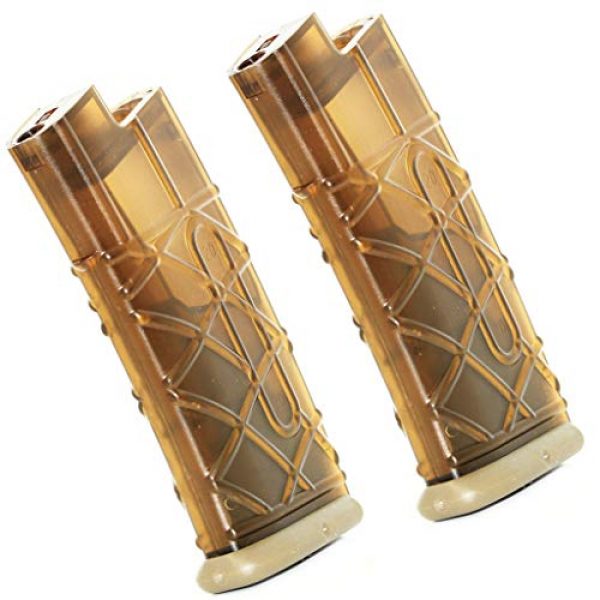 Generica Airsoft Gun Magazine 1 Generica Airsoft Spare Parts APS 2pcs 300rd Hi-Cap AUG Magazine for KU001 Series AEG Clear Brown/Dark Earth