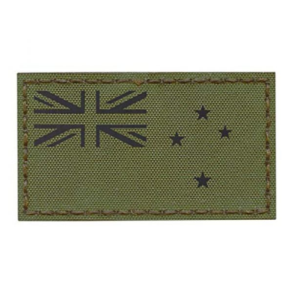 Tactical Freaky Airsoft Morale Patch 1 IR New Zealand Flag OD Green Olive Drab Infrared 2x3.5 IFF Tactical Morale Fastener Patch