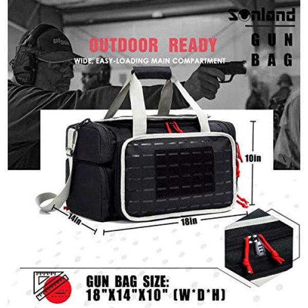 AUMTISC Pistol Case 5 AUMTISC Pistol Range Bag Tactical Shooting Gun Range Bag with Penty of Room for Handguns Lightweight Durable
