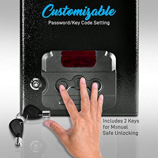 SereneLife Pistol Case 3 SereneLife Safes & Lock Boxes | Gun Safe Box | Pistol Security Box | Safe Security Box | Digital Safe | Safe Box For Money | Steel Alloy Drop Safe - Includes Keys (SLSFE28PS)