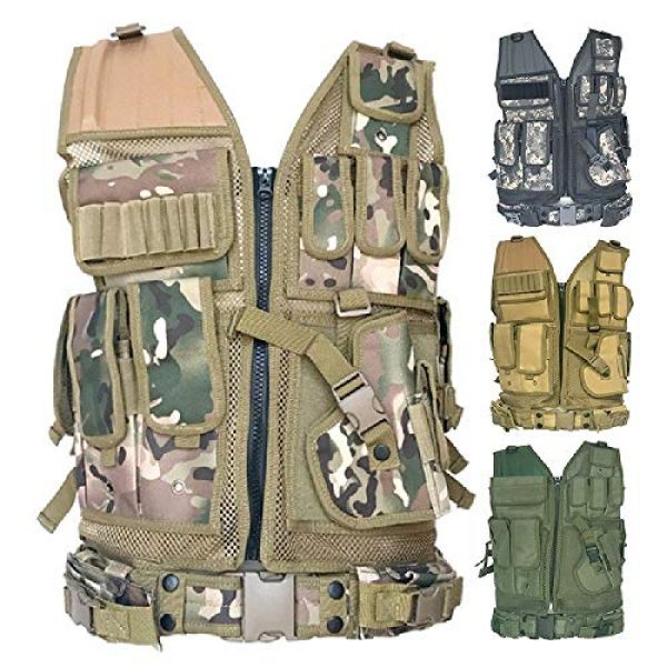 BGJ Airsoft Tactical Vest 2 BGJ Tactical Vest Military Combat Armor Vests Mens Tactical Hunting Vest Army Adjustable Armor Outdoor CS Training Vest Airsoft