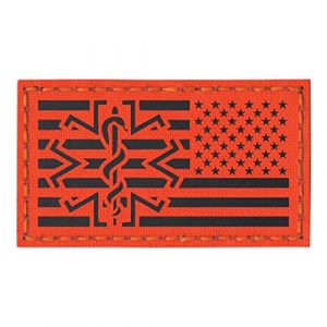 Tactical Freaky Airsoft Morale Patch 1 Tactical Freaky IR USA Reversed Flag EMS Star of Life USAR Urban Search and Rescue Medic Paramedic Hook&Loop Patch