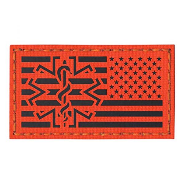 Tactical Freaky Airsoft Morale Patch 1 Tactical Freaky IR USA Reversed Flag EMS Star of Life USAR Urban Search and Rescue Medic Paramedic Hook&Loop Patch