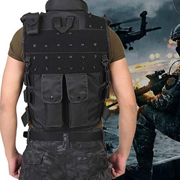 Moontie Airsoft Tactical Vest 6 Moontie Military Tactical Vest, Paintball Camouflage Molle Hunting Vest Assault Shooting Hunting Security Waistcoat