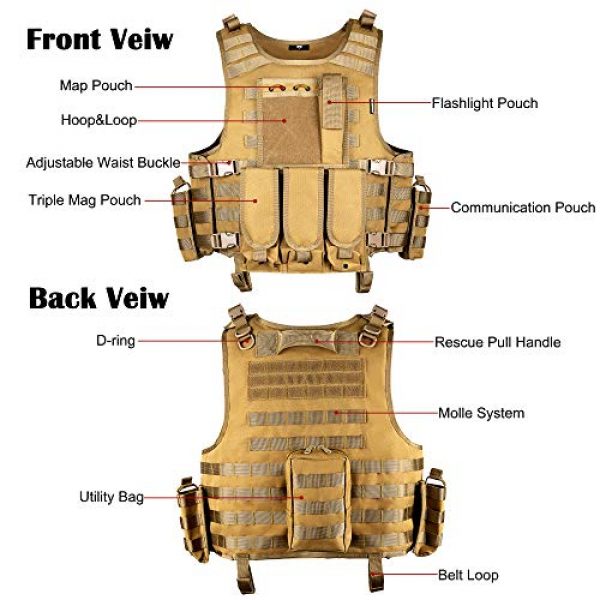 MGFLASHFORCE Airsoft Tactical Vest 4 MGFLASHFORCE Tactical Airsoft Vest Adjustable Modular Paintball Vest