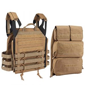 DETECH Airsoft Tactical Vest 1 DETECH Tactical JPC MOLLE Vest with Backpack Expand Bag for Airsoft Paintball Hunting