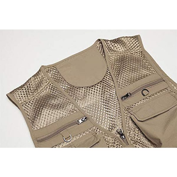 DAFREW Airsoft Tactical Vest 4 DAFREW Spring and Autumn Vest Men's Outdoor Photography Vest Multi-Pocket Vest Grid Vest (Color : Beige, Size : M)