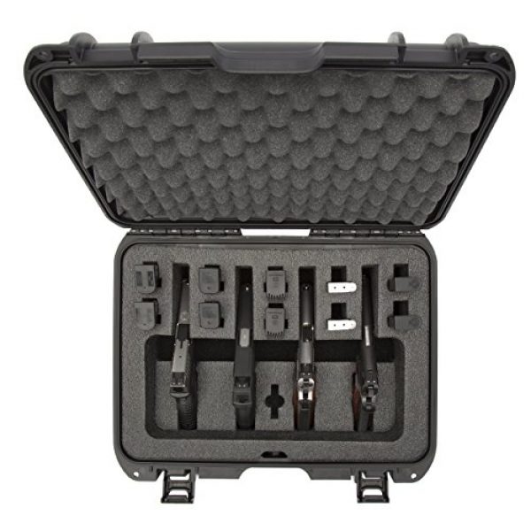 Nanuk Pistol Case 3 Nanuk 925 Waterproof Professional Gun Case, Military Approved with Custom Foam Insert for 4UP