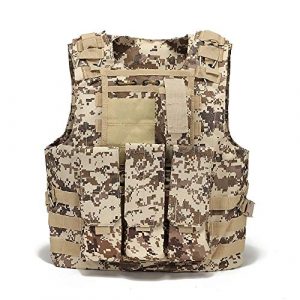 WEQ Airsoft Tactical Vest 1 WEQ Tactical Vest Outdoor Amphibious Vest Ultra-Light Breathable Combat Training Vest Adjustable for Adults(Standard Size) (Color : #F)