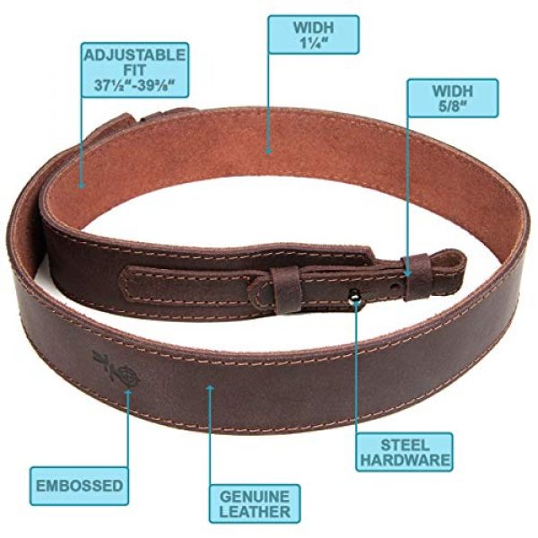 Free2Buy Airsoft Gun Sling 2 Free2Buy Rifle Sling Gun Shoulder Genuine Leather Adjustable Belt for Hunting Outdoor Tactical Shotgun Sling Strap Shotgun Embossed