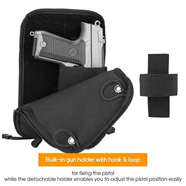 ProCase Pistol Case 7 ProCase Tactical Gun Range Bag Pistol Shooting Duffle Bag Bundle with Multipurpose Carry Pistol Holster Fanny Pack Waist Bag for Handgun