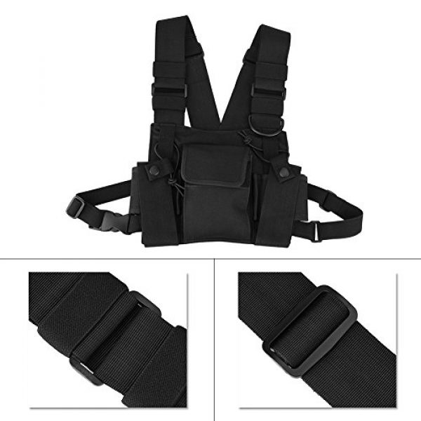 Hakeeta Airsoft Tactical Vest 5 Hakeeta Walkie-Talkie Chest Bag, Nylon Chest Front Pack,Chest Harness.Universal Adjustable Bag with Three-Ring Adjustment Strap System for Rescue, Police, Duty and Workshopps