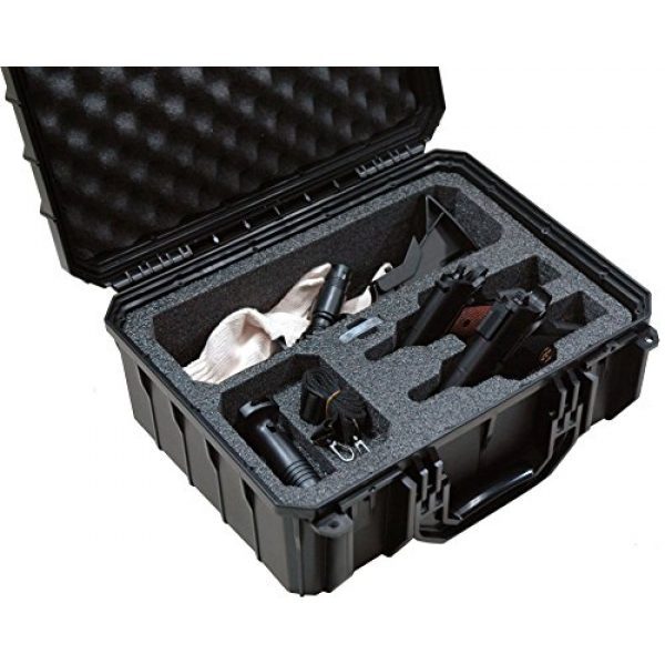 Case Club Pistol Case 6 Case Club Waterproof 2 Revolver/Semi-Auto Case with Accessory Pocket & Silica Gel