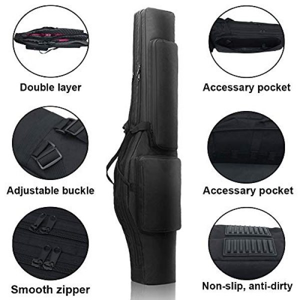 BGJ Rifle Case 2 48" Tactical Dual Rifle Bag Backpack Padded Gun Carry Storage Bag Military Airsoft Gun Case Pouch for Outdoor Hunting