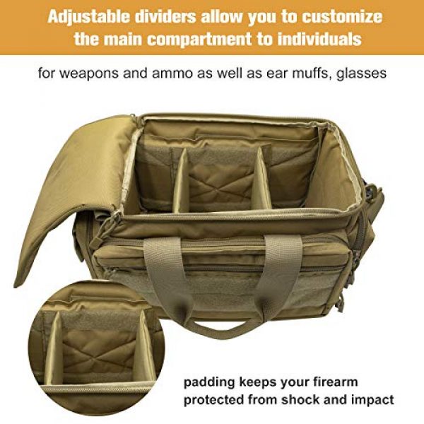 Kosse Pistol Case 5 Kosse Tactical Gun Range Bag Pistol Shooting Duffle Bag, Deluxe Padded Shooting Range Bag Large Handguns Magazine Ammo Gear Accessories Pouch for Hunting Shooting Range Sport