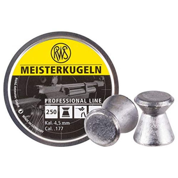 RWS Air Gun Pellet 1 RWS Meisterkugeln Standard .177 Cal, 8.2 Grains, Wadcutter, 250ct