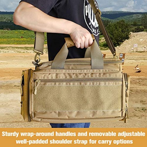 Kosse Pistol Case 3 Kosse Tactical Gun Range Bag Pistol Shooting Duffle Bag, Deluxe Padded Shooting Range Bag Large Handguns Magazine Ammo Gear Accessories Pouch for Hunting Shooting Range Sport