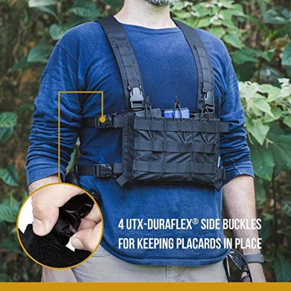 OneTigris Airsoft Tactical Vest 4 OneTigris Tactical Panel Placard Adapter & Tactical Placard 03 (Black)
