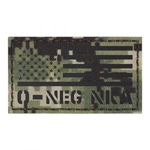 Tactical Freaky Airsoft Morale Patch 1 IR AOR2 ONEG O- Blood Type USA Flag NWU Type III NKA NKDA Infrared Tactical Morale Hook&Loop Patch