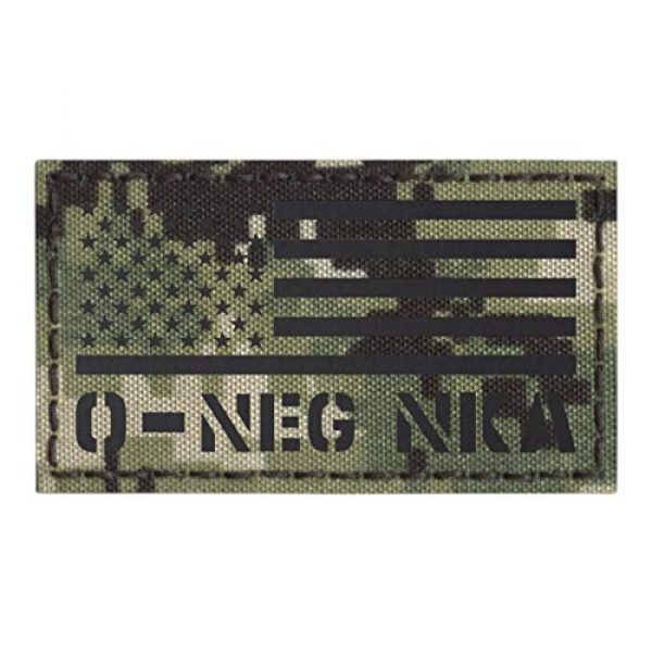 Tactical Freaky Airsoft Morale Patch 1 IR AOR2 ONEG O- Blood Type USA Flag NWU Type III NKA NKDA Infrared Tactical Morale Hook&Loop Patch