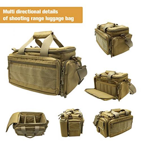 Kosse Pistol Case 4 Kosse Tactical Gun Range Bag Pistol Shooting Duffle Bag, Deluxe Padded Shooting Range Bag Large Handguns Magazine Ammo Gear Accessories Pouch for Hunting Shooting Range Sport
