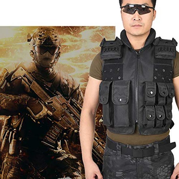 Moontie Airsoft Tactical Vest 5 Moontie Military Tactical Vest, Paintball Camouflage Molle Hunting Vest Assault Shooting Hunting Security Waistcoat