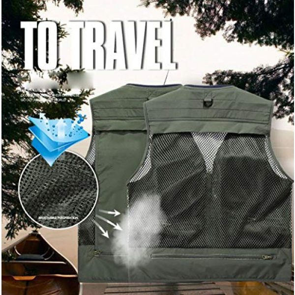 DAFREW Airsoft Tactical Vest 6 DAFREW Quick-Drying Vest Men's Summer Leisure Vest Outdoor Photography Vest Thin Section Sleeveless Shirt Fishing Vest (Color : Khaki, Size : L)