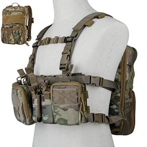 DETECH Airsoft Tactical Vest 1 DETECH Tactical Vest Airsoft Ammo Chest Rig Magazine Carrier with Molle FlatPack Assault Pack Backpack