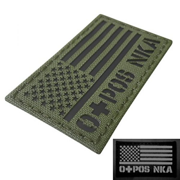 Tactical Freaky Airsoft Morale Patch 3 OD Green Olive Drab Infrared USA Flag OPOS O+ Blood Type NKA NKDA IR Tactical Morale Touch Fastener Patch