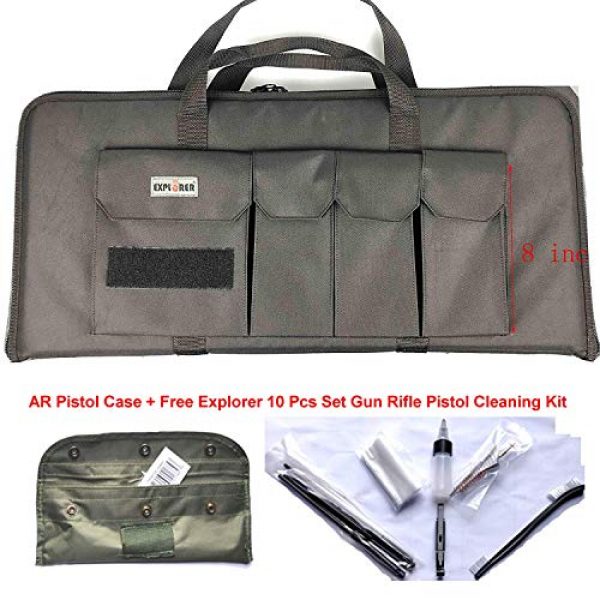 Explorer Cases Rifle Case 2 Explorer American Classic Tactical 28 inch Long Rifle Pistol Gun Bag Firearm Transportation Case w/Shoulder Straps Lockable Zipper (Black R28 + Cleaning kit)