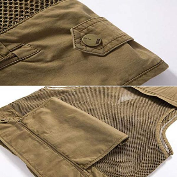 DAFREW Airsoft Tactical Vest 7 DAFREW Multi-Pocket Vests Vests Men's Casual Fishing Photography Vests mesh Breathable Vest (Color : Army Green, Size : L)