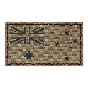 Tactical Freaky Airsoft Morale Patch 1 IR Australia Flag Tan Coyote Brown Infrared 2x3.5 IFF Tactical Morale Hook-and-Loop Patch
