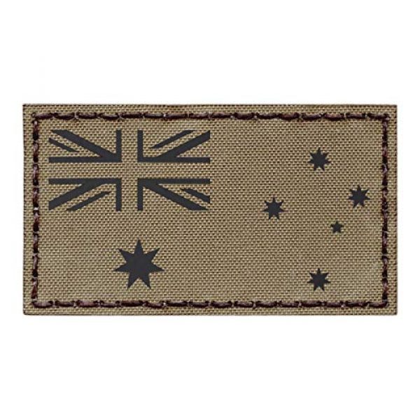 Tactical Freaky Airsoft Morale Patch 1 IR Australia Flag Tan Coyote Brown Infrared 2x3.5 IFF Tactical Morale Hook-and-Loop Patch