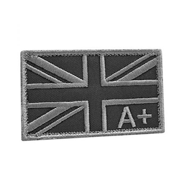 LEGEEON Airsoft Morale Patch 1 LEGEEON Subdued Union Jack APOS Blood Type 2x3.25 A+ UK Flag IFAK Great Britain Touch Fastener Patch