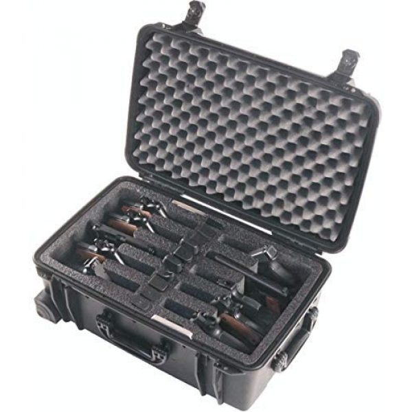 Case Club Pistol Case 3 Case Club 10 Pistol Pre-Cut Waterproof Case with 2 Silica Gel Canisters to Help Prevent Gun Rust (Wheeled)