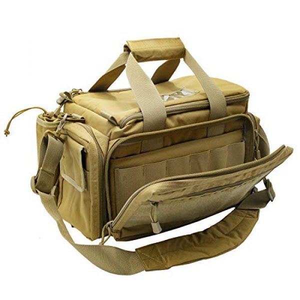 ProCase Pistol Case 1 ProCase Tactical Gun Range Bag Pistol Shooting Duffle Bag, Deluxe Padded Shooting Range Bag Large Handguns Magazine Ammo Gear Accessories Pouch for Hunting Shooting Range Sport -Khaki