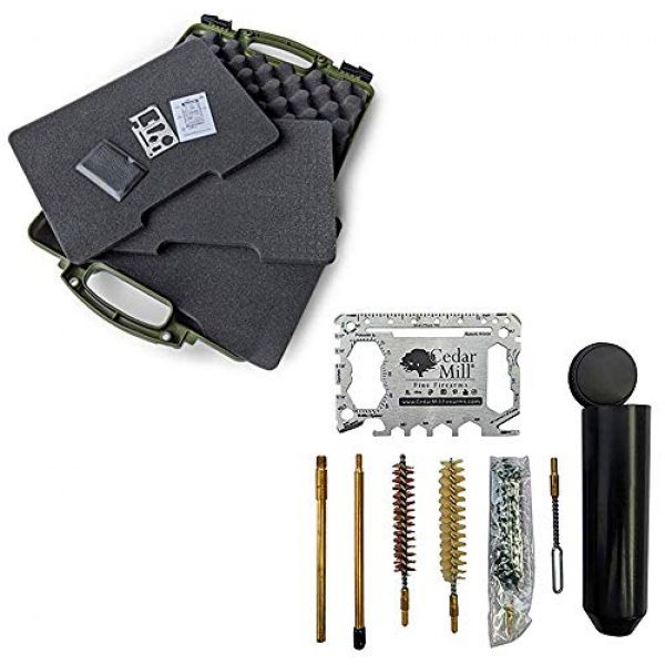 Cedar Mill Fine Firearms Pistol Case 1 Cedar Mill Fine Firearms -Worlds Smallest Micro Pistol Cleaning Kit for Handguns | Free Super-X Tool Bundle with Hard Gun Case Pistol Case (Green) |TSA Approved with Pick and Pluck Foam (2 Items)