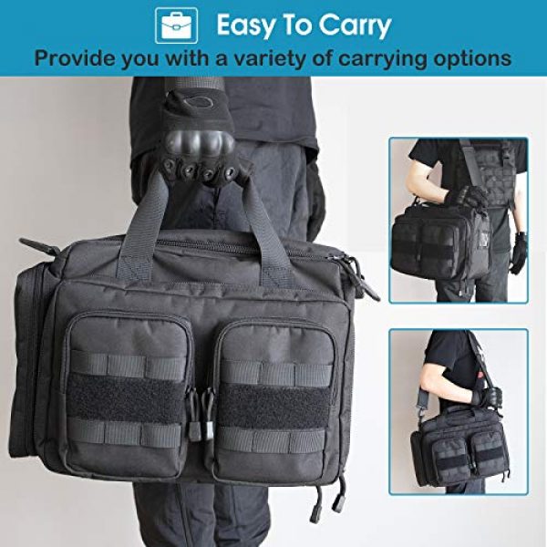 Kosse Pistol Case 2 Kosse Tactical Gun Range Bag, Deluxe Pistol Shooting Range Duffle Bag Large Handguns Magazine Ammo Gear Accessories Pouch for Hunting Shooting Range Sport