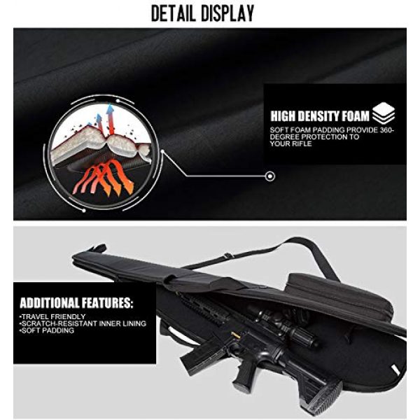 APESNOIC Rifle Case 6 APESNOIC 44/48/52 Inch Rifle Case Extreme Shotgun Case for Scoped Rifles,Waterproof Rifle Bag with Zipper Pocket