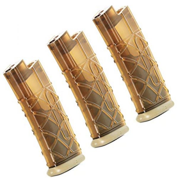 Generica Airsoft Gun Magazine 1 Generica Airsoft Spare Parts APS 3pcs 300rd Hi-Cap AUG Magazine for KU001 Series AEG Clear Brown/Dark Earth