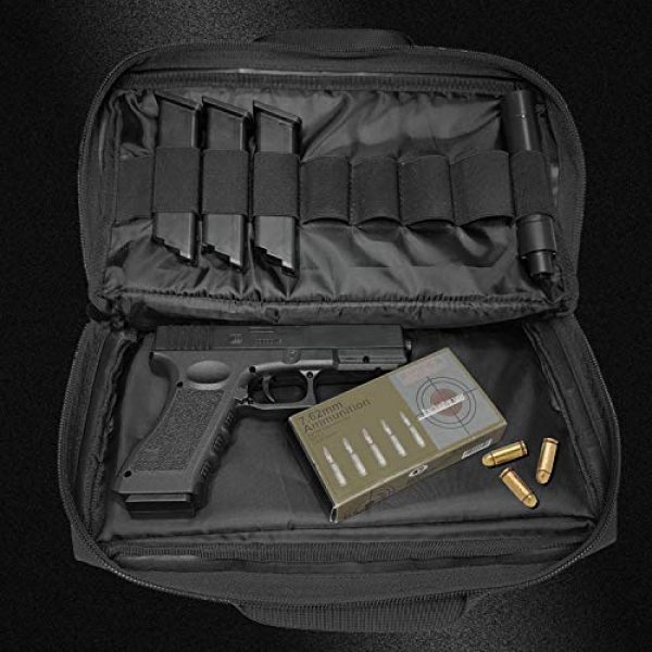 Champlus Pistol Case 3 Pistol Range Bag Tactical Pistol Bag Range Bags for Handguns and Ammo Soft Pistol Case Gun Range Bag for Handguns, Pistols and Ammo Shooting Range Pistol Bag Handgun Magazine Pouch-Black 1 Pack
